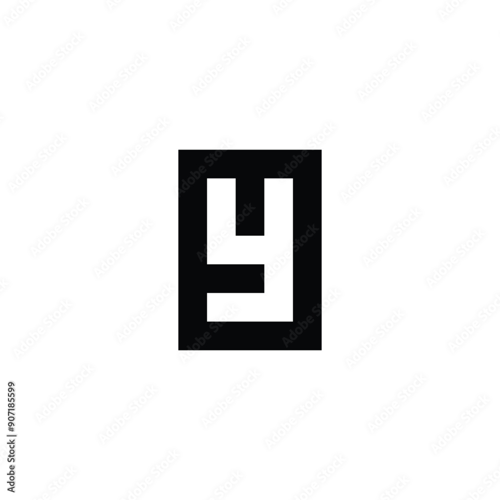 Fototapeta premium Letter y square outline geometric symbol simple logo vector