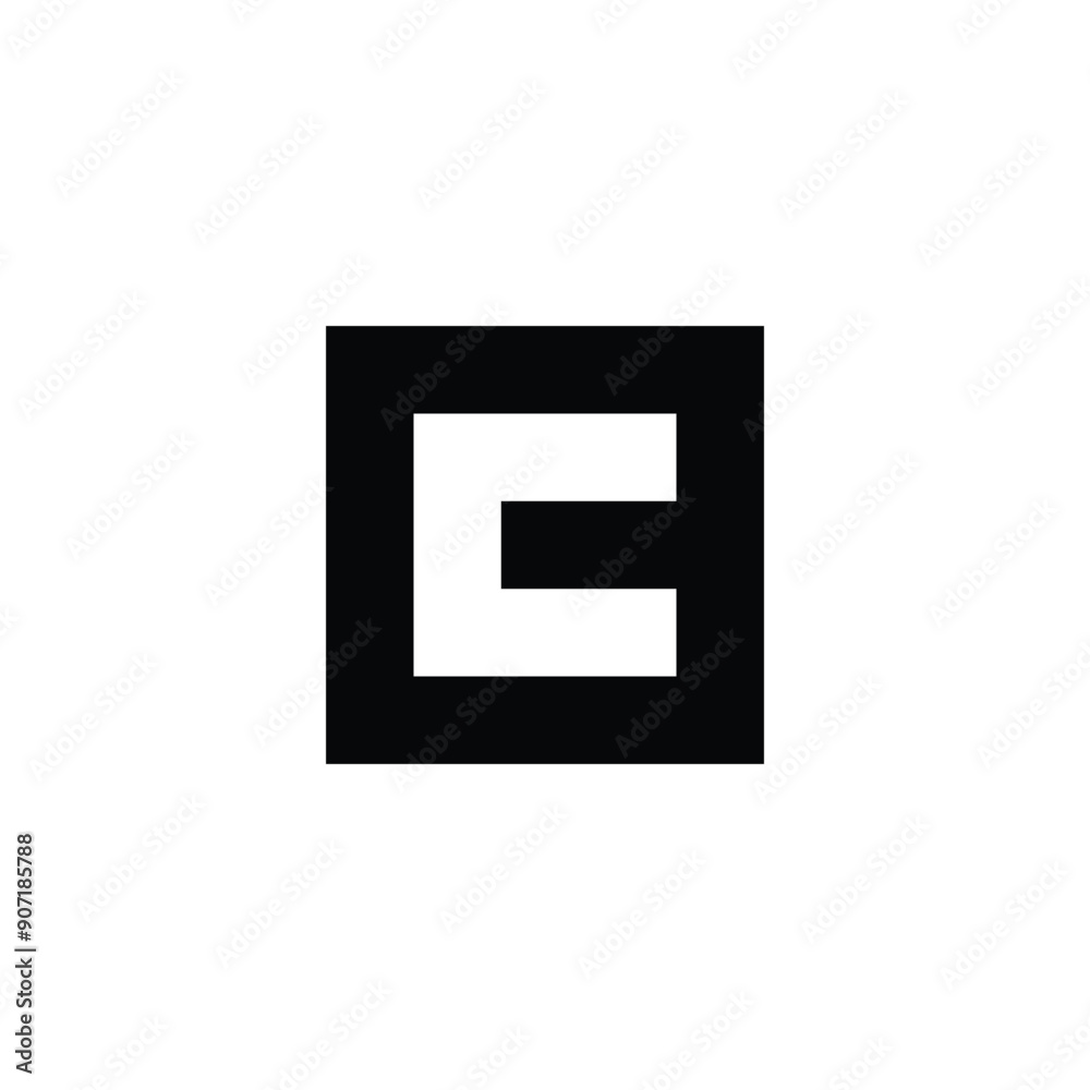 Letter C outline, square geometric symbol simple logo vector Letter C outline, square geometric symbol simple logo vector