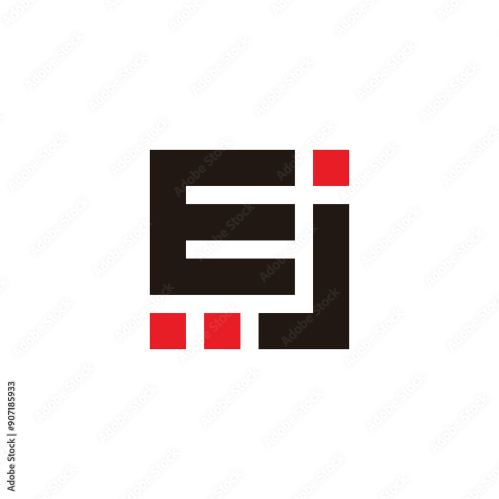 Letter Ej square, modern geometric symbol simple logo vector Letter Ej square, modern geometric symbol simple logo vector