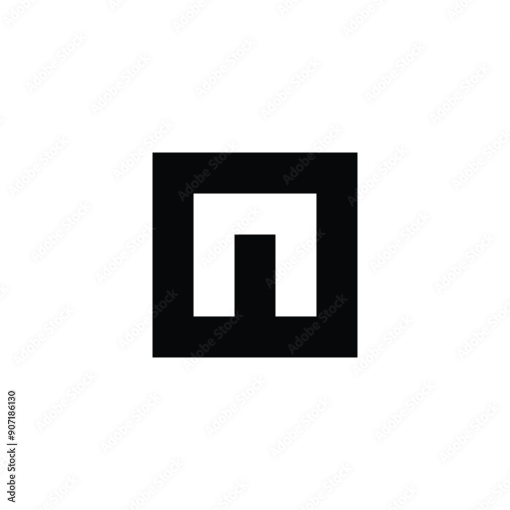 Letter n square outline geometric symbol simple logo vector Letter n square outline geometric symbol simple logo vector