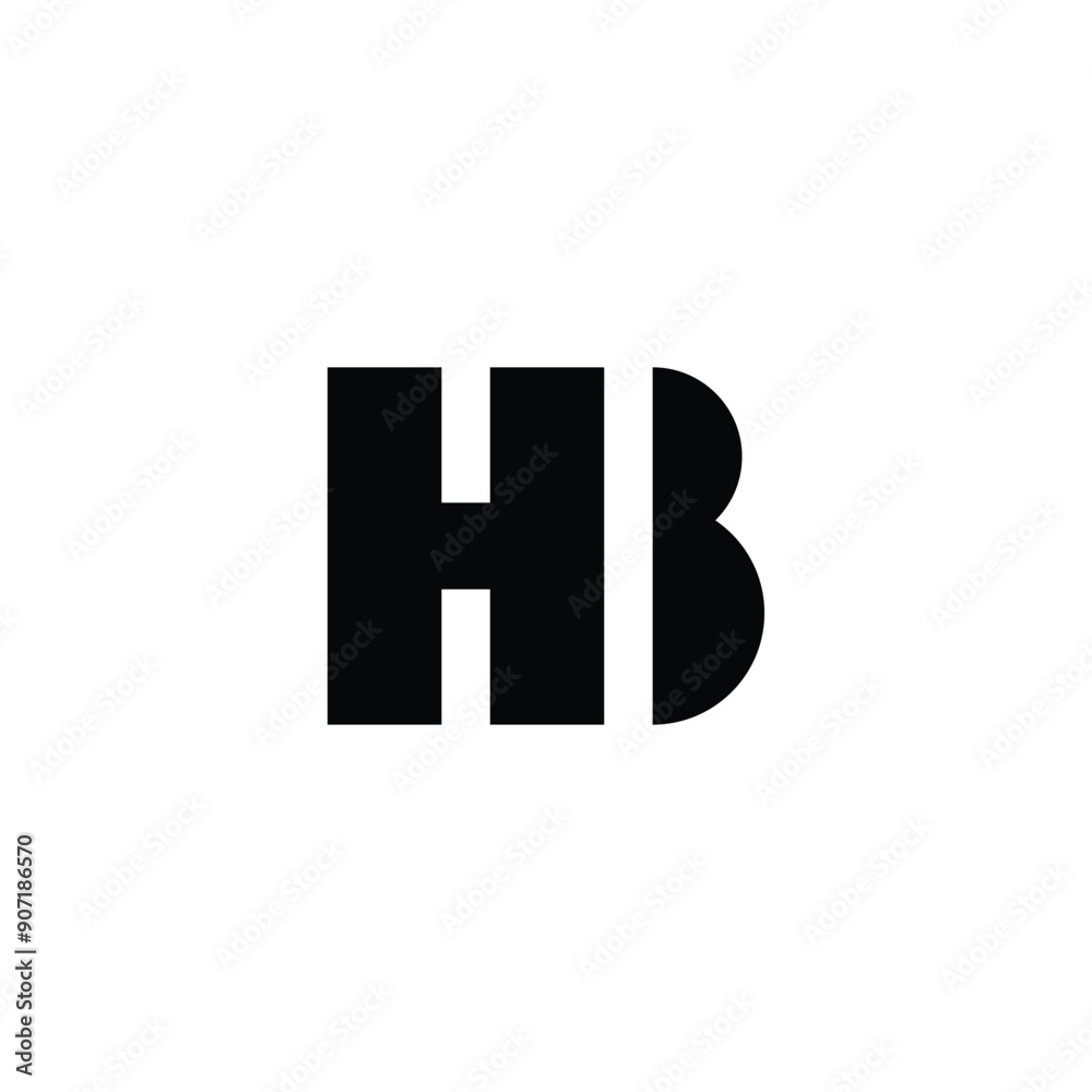 Letter HB geometric symbol simple logo vector Letter HB geometric symbol simple logo vector
