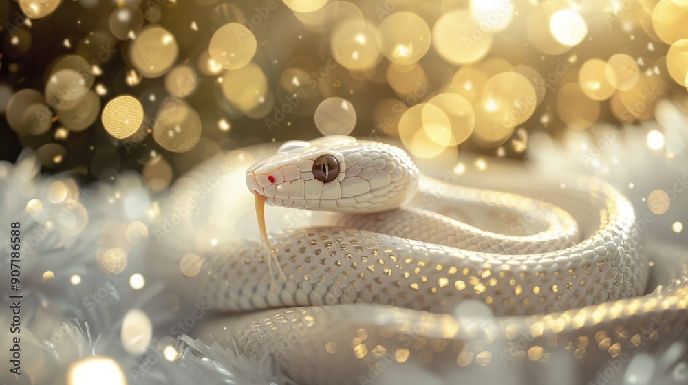Snake symbol of 2025. Merry Christmas and Happy New Year concept. Selective focus background and copy space Snake symbol of 2025. Merry Christmas and Happy New Year concept. Selective focus background and copy space