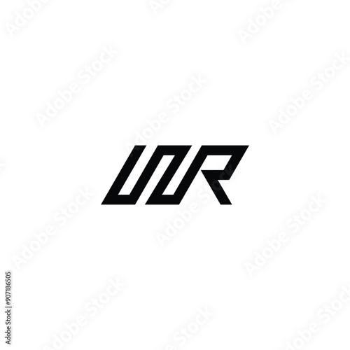 Letter WR geometric symbol simple logo vector