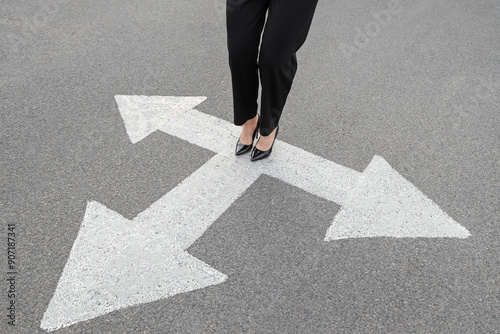 Businesswoman standing on r...