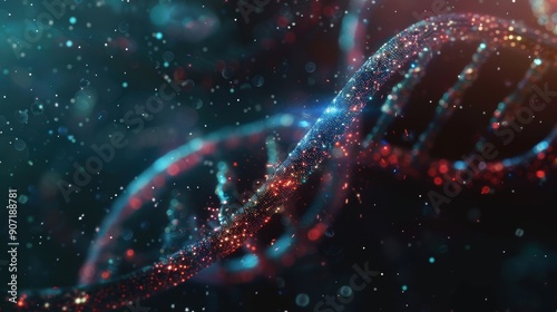 DNA double helix genetic material. Gene sequencing abstract design. Floating in space background, .science, abstract, biology, biotechnology, molecular, health, genetic