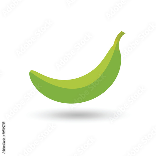 Raw banana vector icon, Green plantain fruit icon for food apps and web