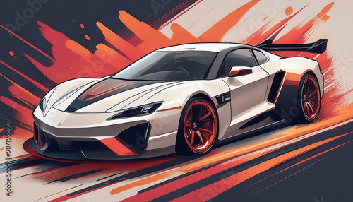 racing car cartoon theme background