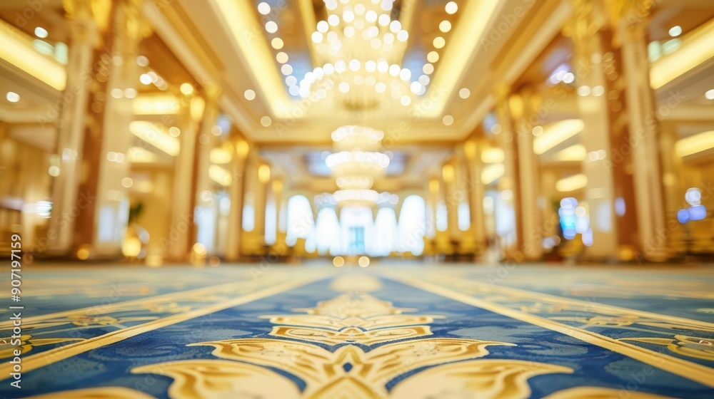 Obraz premium A luxurious casino interior with a grand chandelier and elegant decor