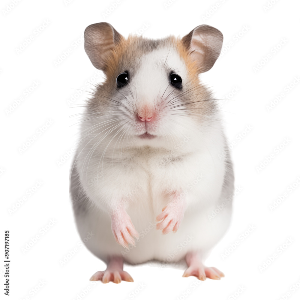 Cute Hamster With Whiskers On Transparent Background