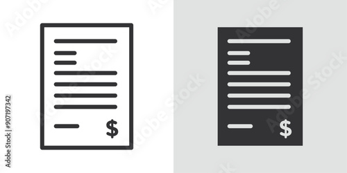bills icon Black line art vector logo set