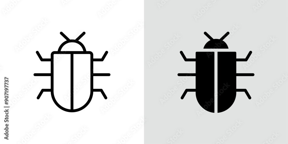 Debug icon Black line art vector logo set Debug icon Black line art vector logo set