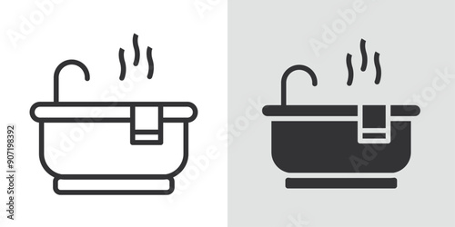 Jacuzzi icon Black line art vector logo set