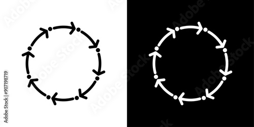 Methodology icon Black line art vector logo set