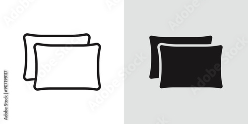 Pillow icon Black line art vector logo set