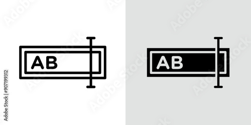Rename icon Black line art vector logo set