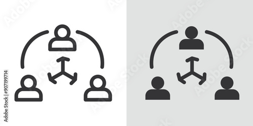 Third party icon Black line art vector logo set