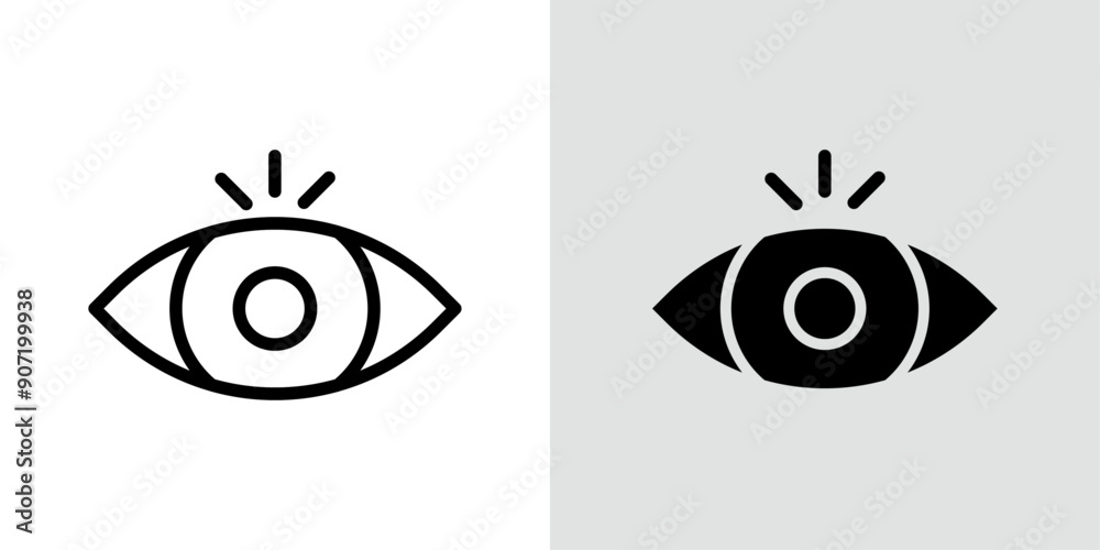 Visible icon Black line art vector logo set Visible icon Black line art vector logo set
