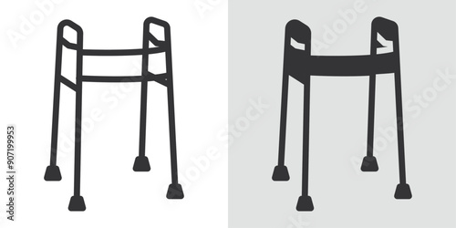 Walker icon Black line art vector logo set
