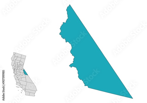 Mono County Map, California. USA photo