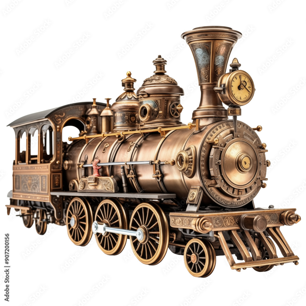 Naklejka premium Vintage Bronze Steam Locomotive