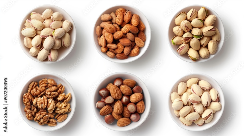 A white bowl with nuts and nut in it A white bowl with nuts and nut in it