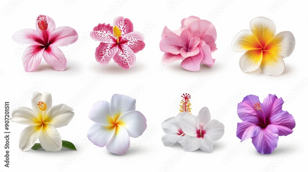 A collection of flowers with different colors and shapes A collection of flowers with different colors and shapes