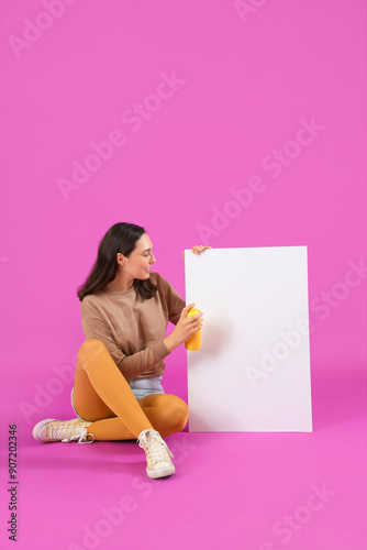 Young woman with spray pain...