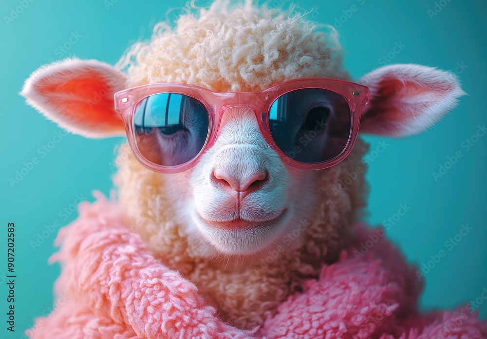 High-Resolution Photo of a Sheep Wearing Sunglasses on a Pastel Background in Soft Colors, Styled in Raw Photography with a Stylized Aesthetic
High-Resolution Photo of a Sheep Wearing Sunglasses on a Pastel Background in Soft Colors, Styled in Raw Photography with a Stylized Aesthetic