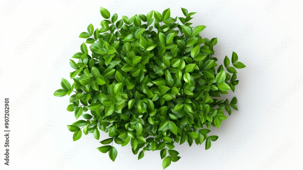 A small green plant with leaves is on a white background A small green plant with leaves is on a white background