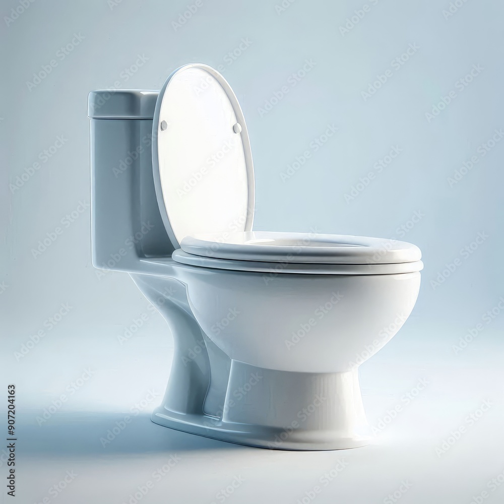 White clean ceramic toilet bowl seat side view isolated on a white background White clean ceramic toilet bowl seat side view isolated on a white background