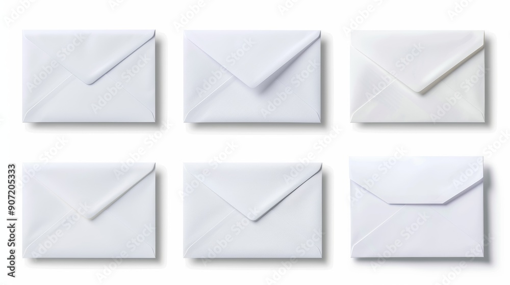 The white envelopes are all the same size and shape The white envelopes are all the same size and shape