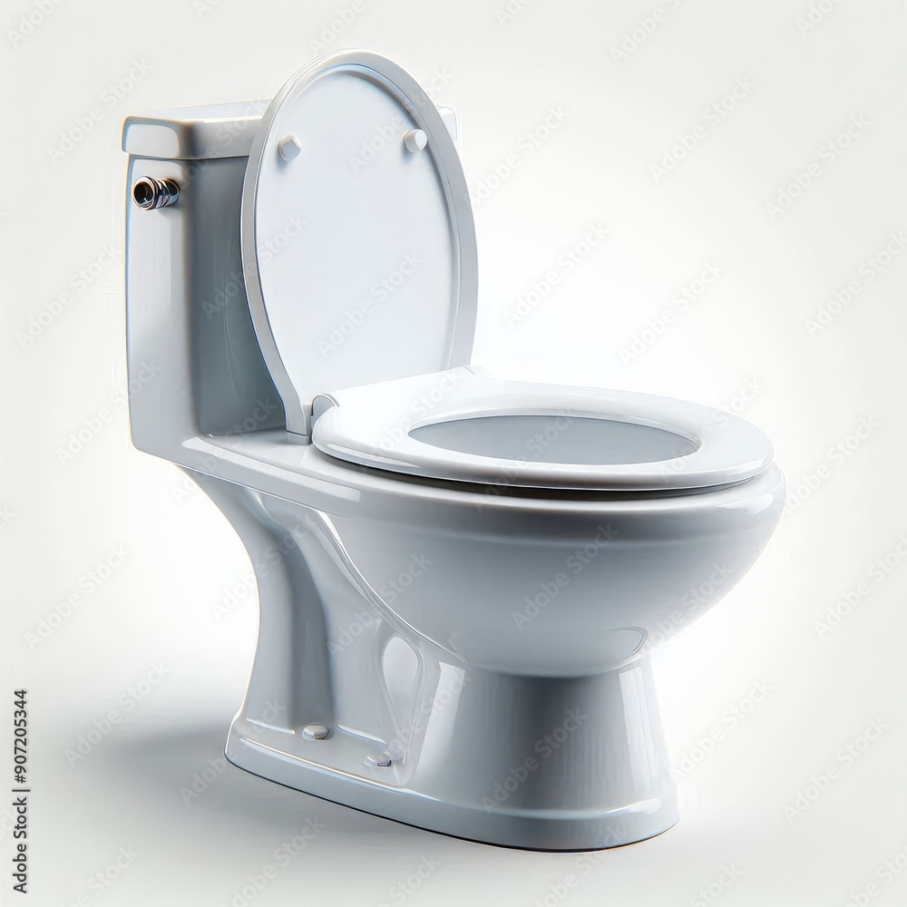 White clean ceramic toilet bowl seat side view isolated on a white background White clean ceramic toilet bowl seat side view isolated on a white background