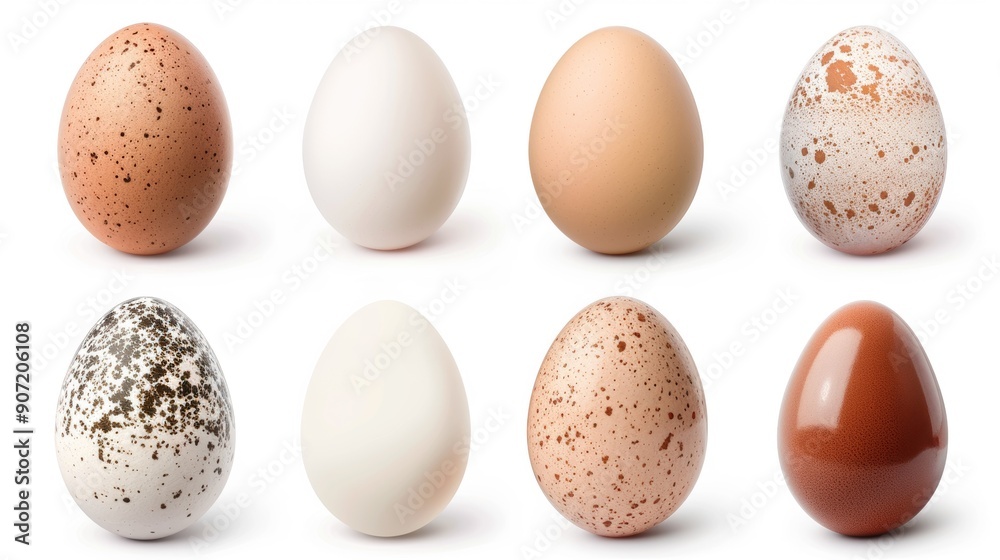 row of eggs with different colors and patterns row of eggs with different colors and patterns