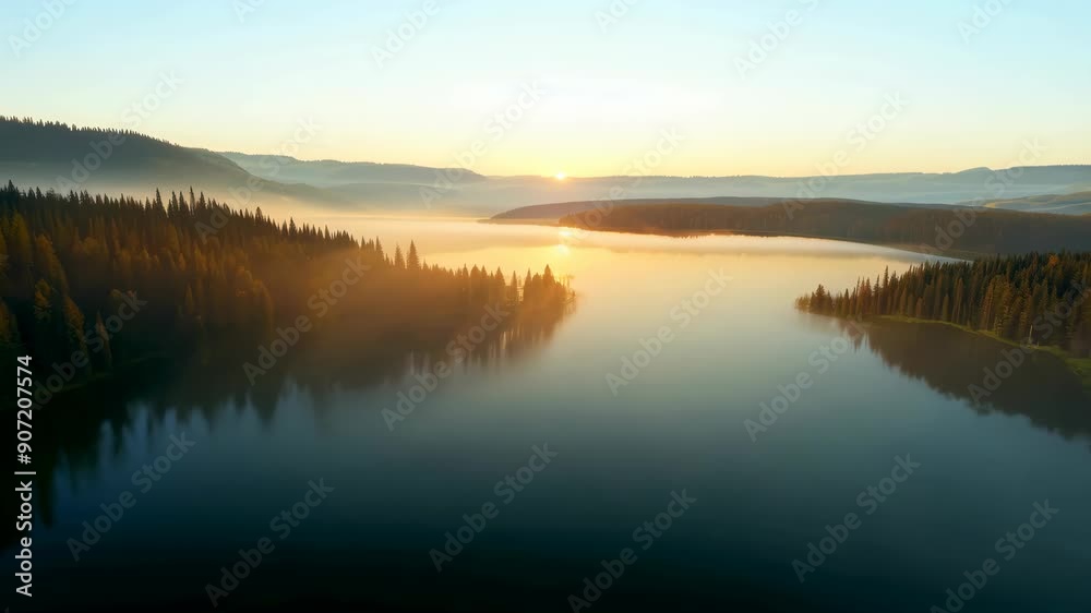 Morning Mist: A Lake Wrapped in Early Fog Morning Mist: A Lake Wrapped in Early Fog