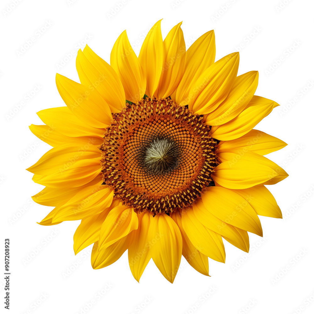 Fototapeta premium Bright Yellow Sunflower Bloom Isolated On Transparent Background