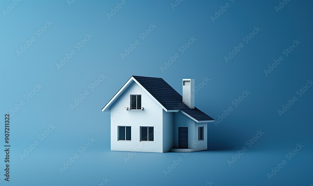 A minimalistic house icon with a subtle shadow stands against a light blue background, symbolizing modern home ownership, real estate, and property concepts in a sleek design. A minimalistic house icon with a subtle shadow stands against a light blue background, symbolizing modern home ownership, real estate, and property concepts in a sleek design.