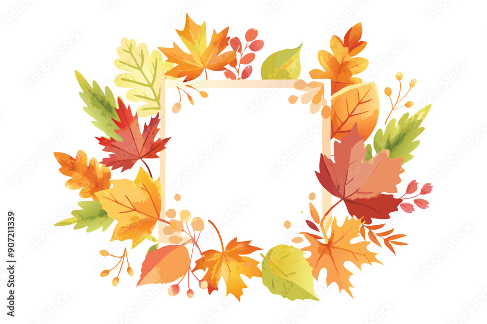 Autumn Leaves Frame with Blank Space for Text