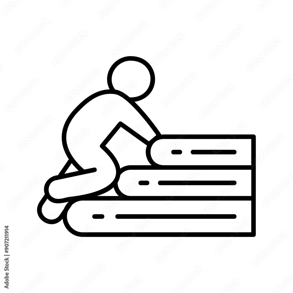 person climbing a book stack person climbing a book stack