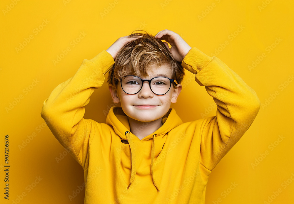Portrait of a little curly boy in glasses on a bright green background. Little scientist, inventor, researcher, physicist, mathematician.
Important information
Release information: Signed model releas Portrait of a little curly boy in glasses on a bright green background. Little scientist, inventor, researcher, physicist, mathematician.
Important information
Release information: Signed model releas