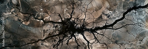 Pyramidal neurons in the cerebral cortex displaying the Golgi apparatus labeled using Cajal s formol uranium silver method revealing a distinctive black network within the cell body