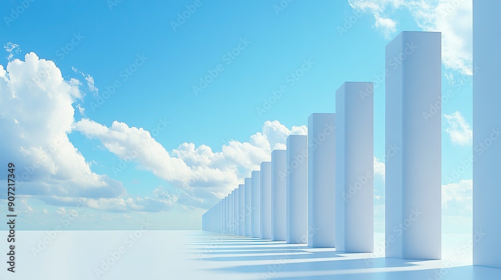 A row of companies depicted in a modern, abstract 3D style, set against a sky-blue background. This visually striking image leaves space for promotional messages. A row of companies depicted in a modern, abstract 3D style, set against a sky-blue background. This visually striking image leaves space for promotional messages.