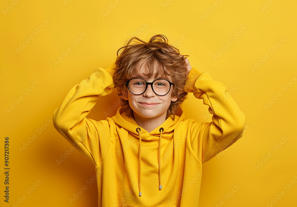 Portrait of a little curly boy in glasses on a bright green background. Little scientist, inventor, researcher, physicist, mathematician.
Important information
Release information: Signed model releas Portrait of a little curly boy in glasses on a bright green background. Little scientist, inventor, researcher, physicist, mathematician.
Important information
Release information: Signed model releas