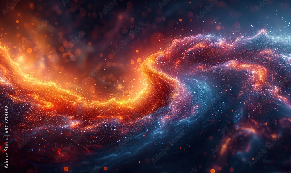 Beautiful, colorful dynamic particles flow in a mesmerizing spiral pattern, forming a captivating and vibrant visual banner. Beautiful, colorful dynamic particles flow in a mesmerizing spiral pattern, forming a captivating and vibrant visual banner.