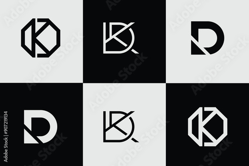 collection letters D logo design inspiration. minimalist abstract , Set of letter d logo collection with colorful concept for company