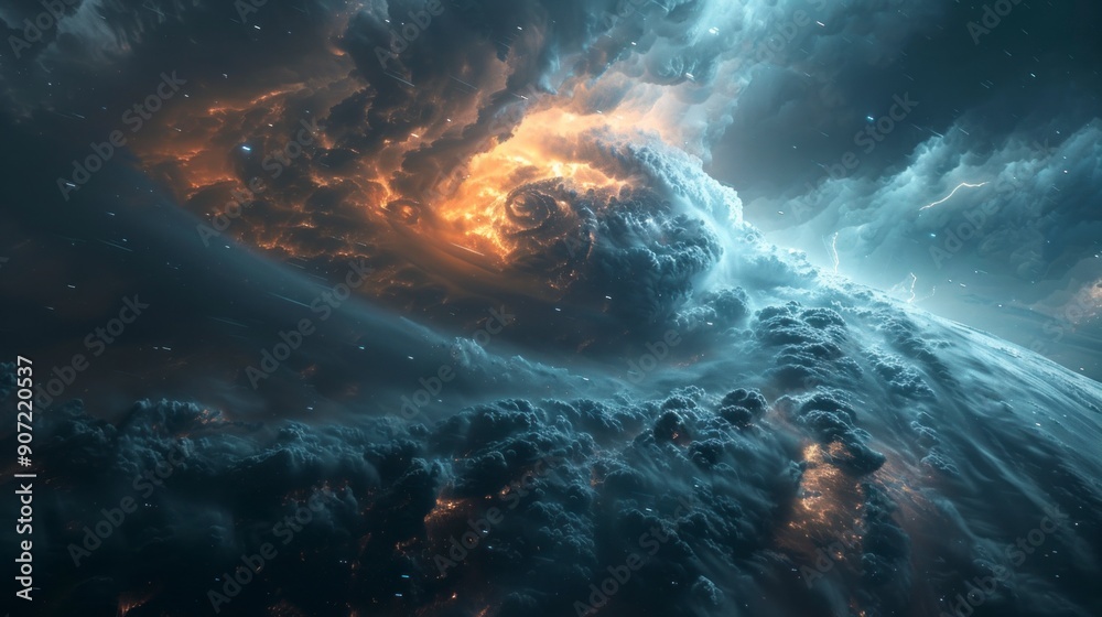 Fototapeta premium Breathtaking award-winning supercell thunderstorm.