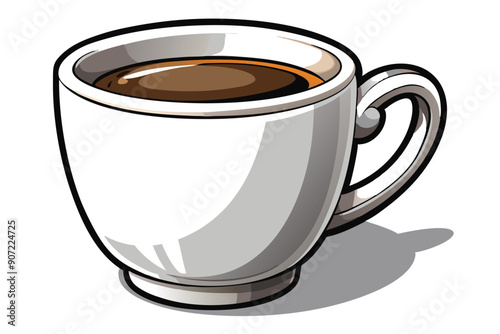 A White Mug Filled with Brown Coffee