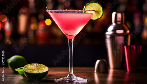 cocktail in the bar classic cosmo cosmopolitan drink