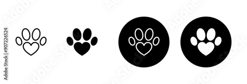 Paw icon vector isolated on white background. Paw Print icon