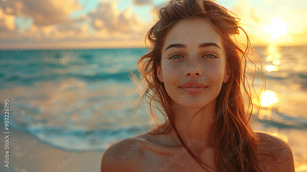 Happy Young Woman on Vacation