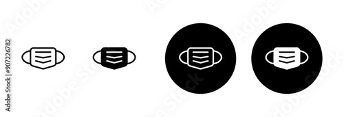 Mask icon vector isolated on white background. Man face with mask icon. Safety breathing masks. Industrial safety N95 mask. Medical mask vector icon.